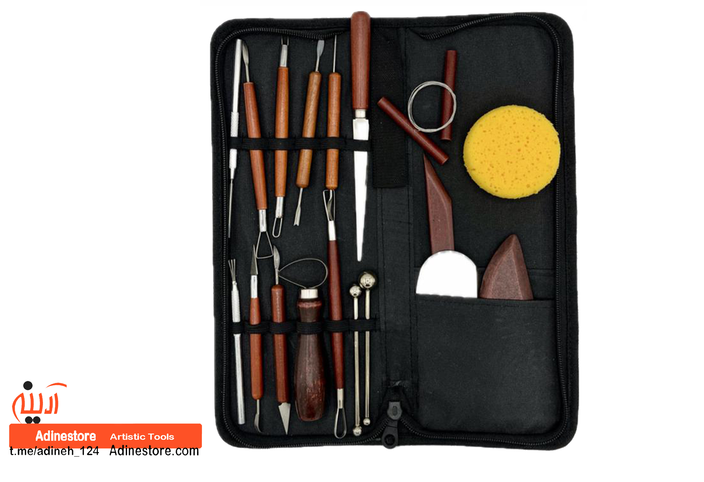 ست ابزار چوبی سفالگری و مجسمه‌سازی